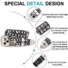 Skull Buckle Belt Hiphop Rockers Belt Eye Catching Western Waistbelt for Adults