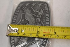 2nd Amendment Belt Buckle Mens Gray Metal Western Eagle Right To Bear Arms