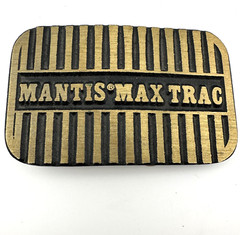 Mantis Max Trac DynaBuckle Solid Brushed Brass Belt Buckle USA Vintage 2 Inch