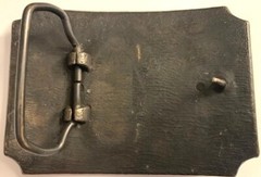 Vintage Wild West Themed Solid Metal (Possibly Brass ?) BELT BUCKLE -3.5&Prime; x 2.5&Prime;