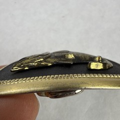 Vintage Large Mouth Bass Belt Buckle Made in USA 2.75” x 2.25” Good Weight Clean