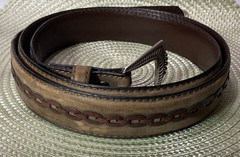 VTG Ariat Limited Edition Original Master Buckle Belt Mens 46 Brown Leather 2007