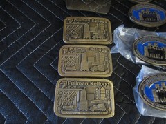 LOT OF 14 belt buckles Chrome BRASS metal Some New Some Old one is not a buckle