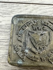VTG Daleco Veterans WW1 Korea Vietnam Mens Belt Buckle Brass Tone broken peg