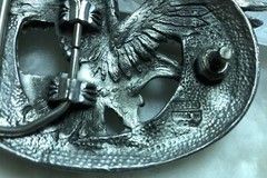 Flying Eagle Belt Buckle EJC 1995 Pewter Diamond Cut Detailed Never Used