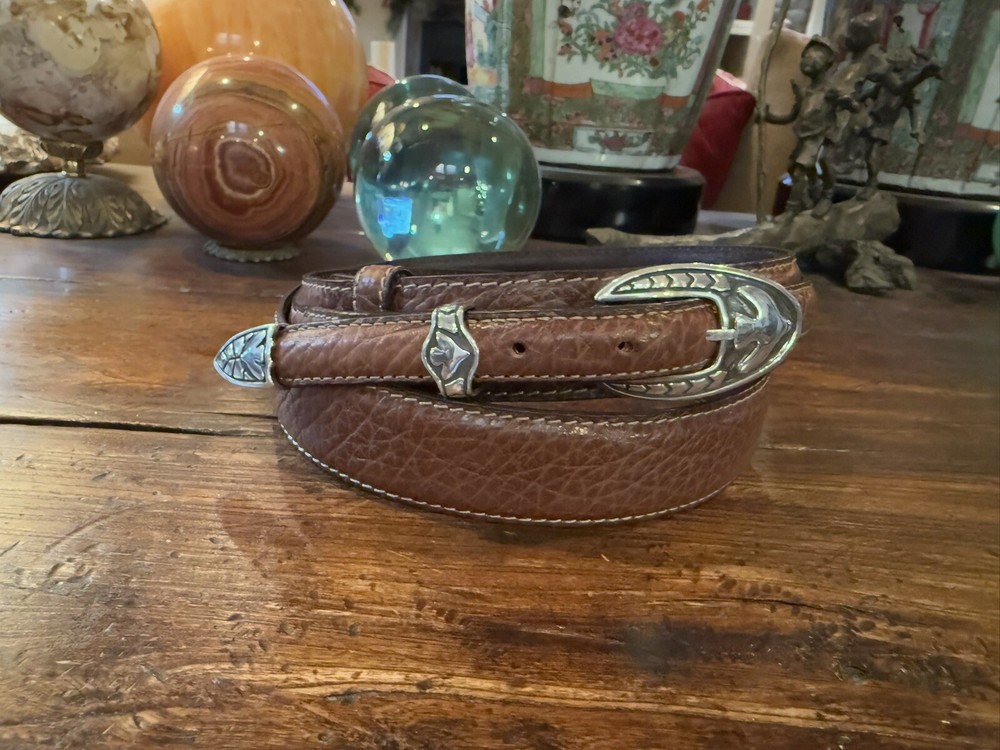 Chacon Sterling Silver Belt Buckle Set Nu 🦬38-41-1.3/8”✅