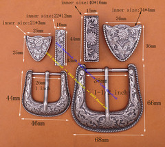 Quality Western Floral Engraved Antique Belt Buckle Set Fits 1 1/2&Prime;Wide Straps