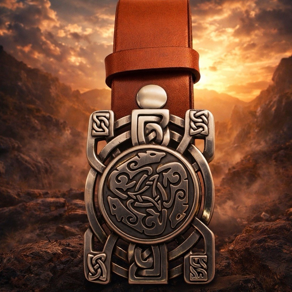 Authentic Celtic belt buckle made in France from high-quality Zamak alloy.