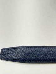 Authentic HERMES H Logo Reversible Belt Strap Blue Gold Tone Buckle Kit 85