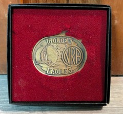 VTG NRA National Rifle Association GOLDEN EAGLES Belt Buckle Made in USA In Box