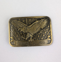 Freedom Is Not Free Eagle USA Belt Buckle 2×3 2014 Sponsor Brass