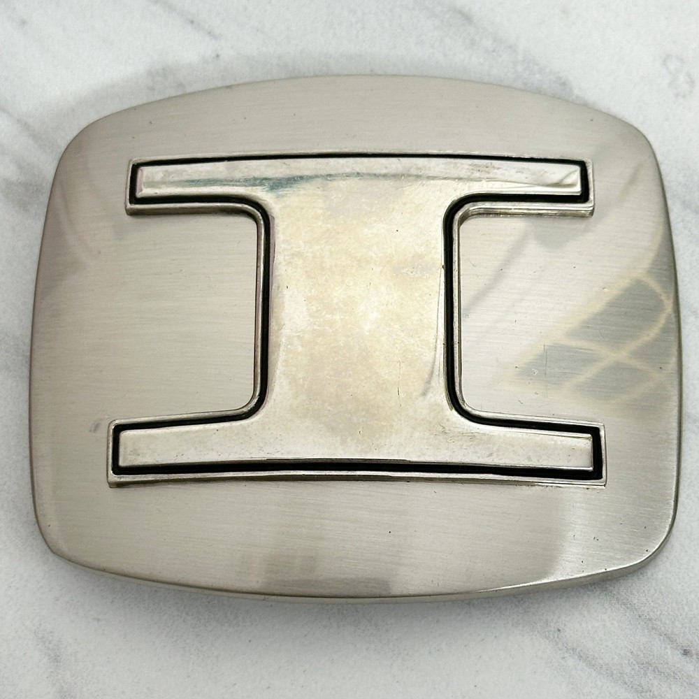 I Letter Initial Monogram Silver Tone Belt Buckle 3.16&Prime; Personalized