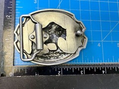 Southwestern Style Fishing Grizzly Bear Colorful Painted Belt Buckle