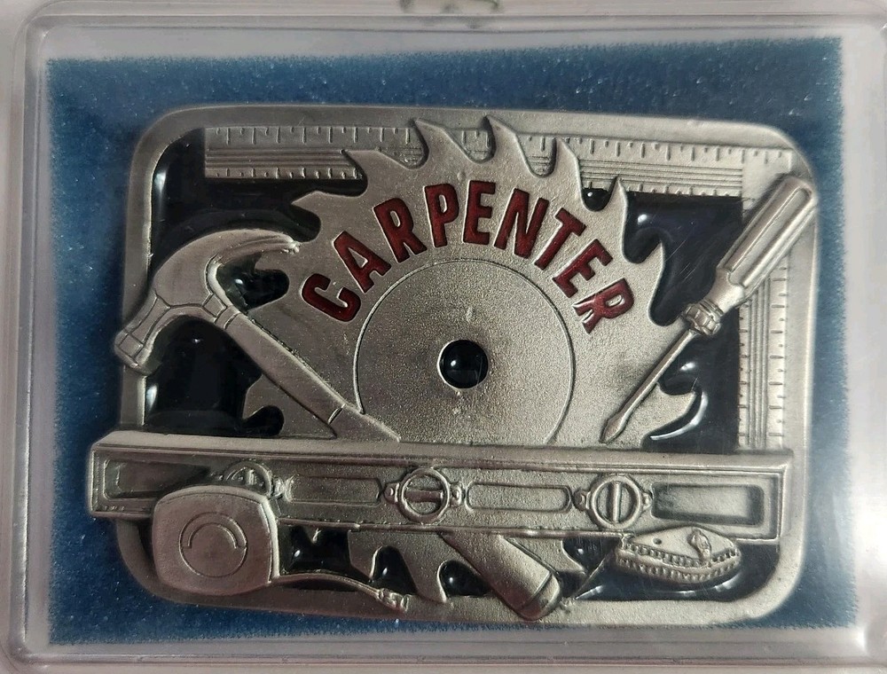 C & J INC Carpenter Belt Buckle Novelty Tool Design Made in USA NEW
