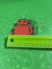 DIECUT ROBOT ART Red PEWTER BELT BUCKLE 2008 Great American Products.