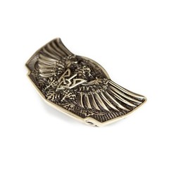 Geman silver buckle Eagle with sword, heraldic eagle, winged heraldry falcon