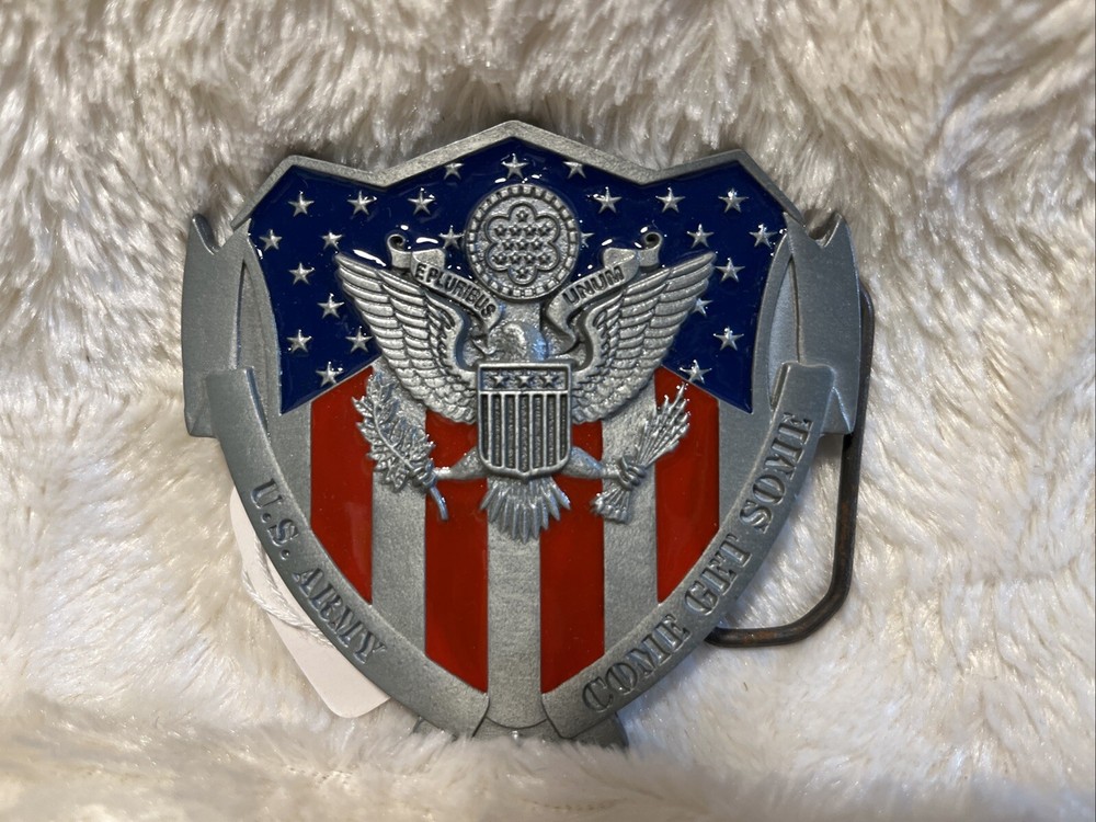 Vintage Great American Products Belt Buckle United States Army “COME GET SOME”