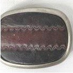 Vintage Oval Banded Agate Belt Buckle Purple Black Stone Silver Tone Western