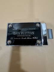 Louis Vuitton Inventeur Belt Buckle Black Silver Tone Pre-Owned Rare