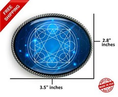 Magic Geometry Belt Buckle – Metatron&rsquo;s Cube Esoteric Handmade Buckle – 38