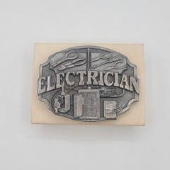 Electrician Commemorative Job Profession Vintage 1987 Siskiyou Z-40 Belt Buckle