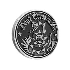 Don&rsquo;t Tread On Me Snake Belt Buckle Gadsden Flag Antique Silver Black Enamel