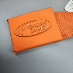 American Eagle Belt Unisex Size Small Orange Web Bottle Opener Military Buckle