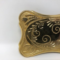 Crosses Flowers Tattoo Belt Plated Buckle Swirls Leaves Western Cowboy Rancher
