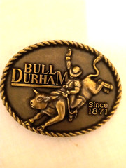 Vintage Bull Durham Brass Belt Buckle 1871