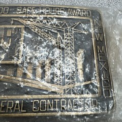 Vtg Intel TDC Contractor Belt Buckle Safe Hours Award Ro Rancho NM Metal