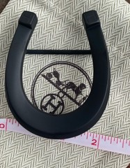 Hermes Buckle Waist Belt 38mm Plated Black Hermès Fer à Cheval horseshoe-shaped