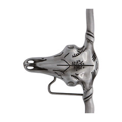 Men Women Western Silver Metal Belt Buckle Long Horn Texas Cow Bull Skull Casual