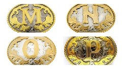 Truckers Bikers Cowboys Western Rodeo Mens Womens Initial Letter A 2 Z New Metal
