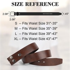 JASGOOD Mens Western Belt Strap Without Fits waist size 31&Prime;-35&Prime;, D-coffee