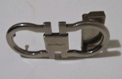 AUTH. SALVATORE FERRAGAMO SILVER GANCINI BELT BUCKLE FOR 1.3&Prime; WIDE BELT STRAP