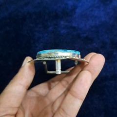 Natural Turquoise Belt Buckle Large Statement Western Belt Buckle Blue Turquoise