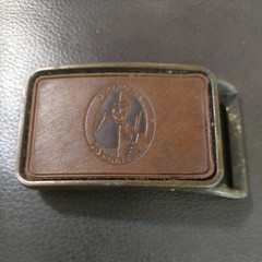 Follow me to Tennessee Brown Patch Leather Metal Belt Buckle Vintage Stamped