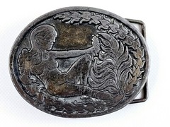 CDC Metalworks Belt Buckle Nude Woman Risqué Eve Garden Of Eden Made In USA Vtg