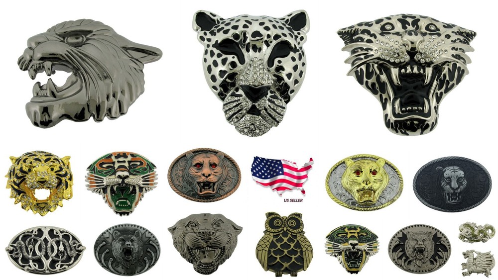 Lion Belt Buckles Big Cat Tiger Wolf Halloween Party Mens Women Costumes Cosplay