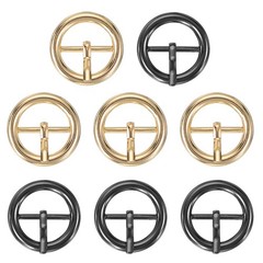 8Pcs 0.8&Prime; Single Prong Belt Buckle Metal Roller Buckle Light Gold/Black