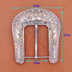 Huge Big Western Cowboy Rhinestone 3 PCS Set Leather Belt Buckle Fit 40mm Strap