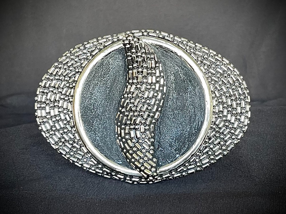 “Alien Excavation” OOAK Belt Buckle 4.5” Sculptural Textured Darren McNeese