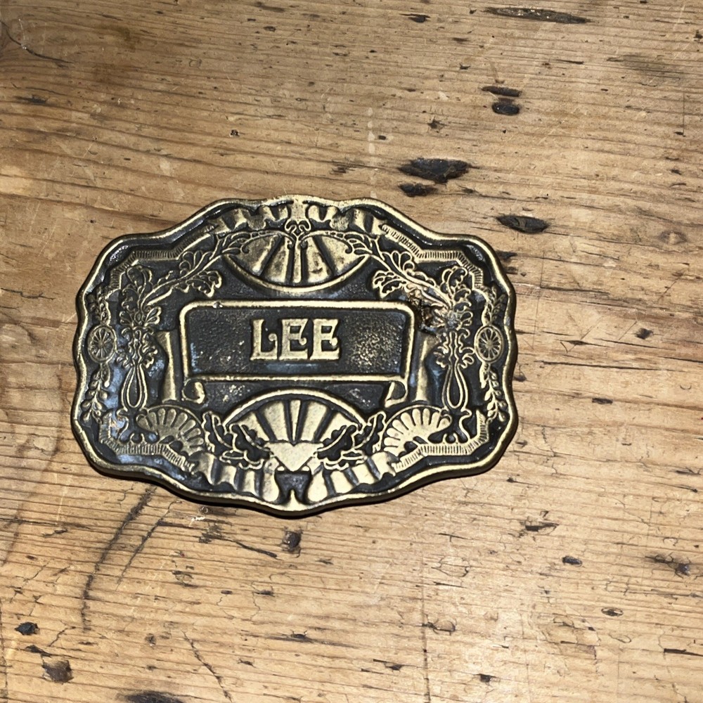 ODEN COLLECTIBLE « LEE » NAME MEN&rsquo;S MAN&rsquo;S BELT BUCKLE BRONZE FREE SHIP USA