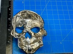 Skull Head with Rhinestone Teeth Halloween Gothic Punk Belt Buckle by Rock Rebel
