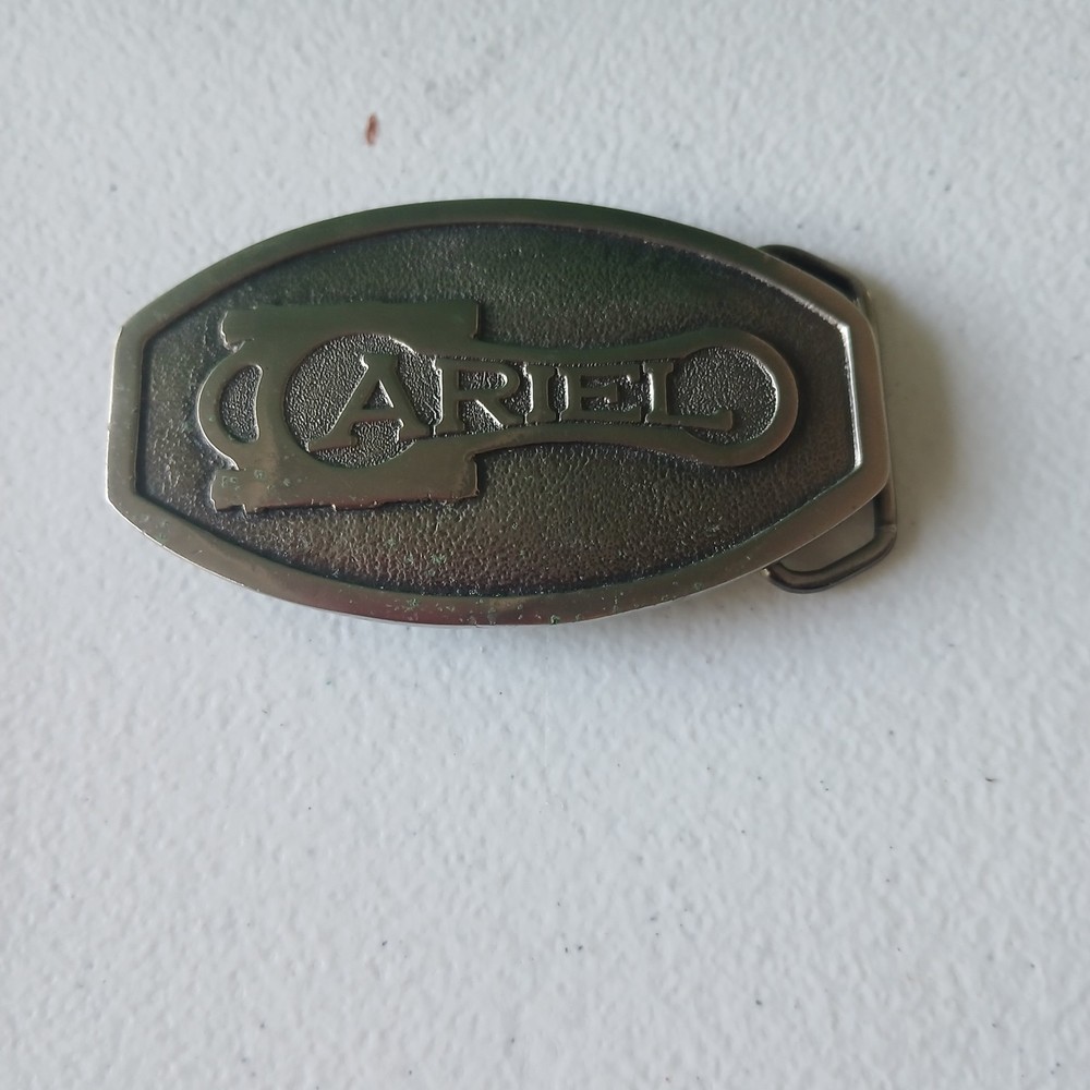 Ariat Western Oval Logo Belt Buckle Silver Tone Metal Men&rsquo;s 1.5in MPN 634