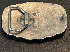 Iron Cross belt buckle, Maltese style symbol with dark enameled finish