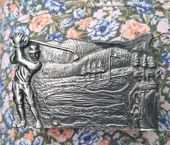 Silver 3D Golf Sports Theme Metal Western Belt Buckle for Men with Buckle Accent