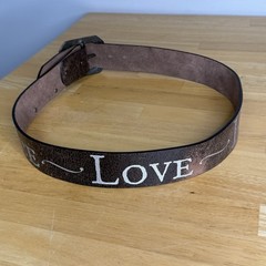 Rare VTG Peace Love Happiness Hippie Belt Boho Leather Unisex Dillon Rogers Read