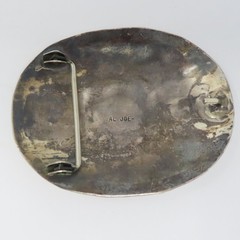 Al Joe Navajo Sterling Silver Turquoise Coral Belt Buckle Signed Artisan 76g