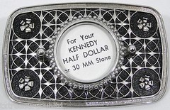 BELT BUCKLES Kennedy Half Dollar Coin 1/2 $ Silver Black Screw Mount Western NEW